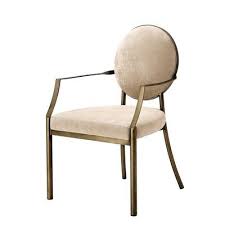 Eichholtz Scribe Upholstered Dining Chair Upholstery Color Beige Frame Color Gold Dining Chairs Modern Dining Arm Chairs Side Chairs Dining