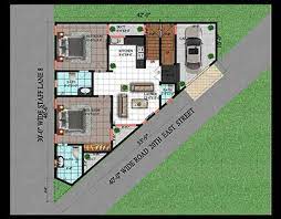 Corner Triangle Plot Design Plan