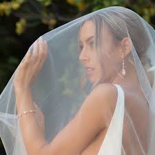 Crystal Long Drop Bridal Earrings Rose Gold