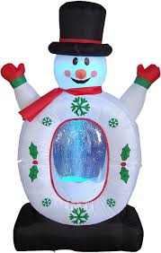 I just stick with lights for my decorations. Outdoor Decor Blow Up Lighted Yard Decor 4 Foot Christmas Inflatable Snowman Snowflake Snow Globe Yard Decoration Led Lights Decor Outdoor Indoor Holiday Decorations Lawn Inflatables Home Family Outside Outdoor Holiday Decorations