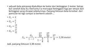 Jatuhnya bola (shuttlecock) yang benar hasil dari gerakan pukulan servis forehand panjang pada permainan bulu tangkis adalah (c) di depan garis akhir lapangan. Barisan Dan Deret Tak Terhingga Ppt Download