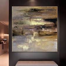 This intriguing contemporary artwork combines geometric forms with a stylish white and gold color palette. Oversized Canvas Wall Art Abstract Painting Gold Leaf Beige Painting O Trend Gallery Art Original Abstract Paintings