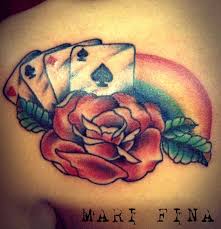 Rosa Poker D Assi E Arcobaleno Rose Rainbow And Poker Tattoo Categoria Tatuaggi A Colori Color Tattoo Tatuaggi Colorati Tatuaggi Colori