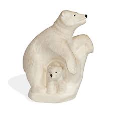 Ceramic bear mini sculpture home » store » ceramic bear mini sculpture. Gregory Waylande Polar Bear Sculpture Of A Sow With Her Cub Mutualart