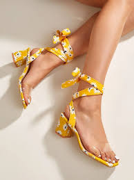 Find & download free graphic resources for floral pattern. Daisy Floral Pattern Tie Leg Chunky Sandals Shein Eur