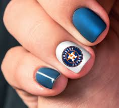 Details About Houston Astros Baseball Nail Art Decals Salon Quality Baseball Nails Baseball Nail Art Rodeo Nails