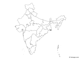 Outline Map Of India With States Free Vector Maps India Map Map Vector Map