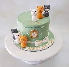 40th birthday cake client requested that the cake have 40 cats on it as well as the topper that resembled the family cat. Cats Theme Customised Fondant Cake For Pet Loving Girl S Cakesdecor