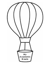 Student Academic Goal Setting Sheets Primary Theme Park Hot Air Balloons Art Balloon Template Hot Air Balloon Craft