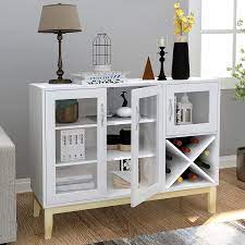 Baltic shaker small wine cabinet. Buy Tiptiper Modern Buffet Cabinet Sideboard Buffet Storage Cabinet With Wine Racks And Storage Shelves Accent Cabinet With Tempered Glass Doors For Kitchen Dining Room Living Room White Online In Indonesia B08nk1f8tr