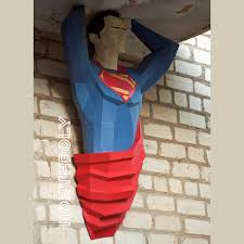 Superman Northpoly Pepakura Lowpoly Low Polygon 3d Papercraft Handmade Paper Sculptures Diy Origami Pdf Superhero Dekor