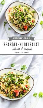 Veganer Gruner Spargel Nudelsalat Perfekt Fur S Grillen In 2020 Nudelsalat Spargel Vegan Spargel