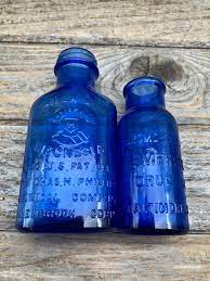 Glass Antique Embossed Bottles Milk