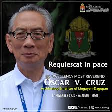 Eternal rest grant unto the soul of Archbishop Oscar V. Cruz, O Lord, and  let perpetual light shine upon him. May he rest in peace.  #ArchdioceseofManila #YearofEcumenism #500YearsofChristianity #RCAMAOC  Visit our Website: