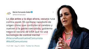 María fernanda cabal / paola holguín / paloma valencia. Maria Fernanda Cabal No Trino Que Vacuna Rusa Contiene Nanobots Colombiacheck