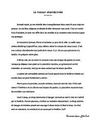Comprehension De Lecture La Maison Abandonnee French Expressions French Lessons French Class