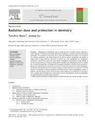 Pdf Radiation Dose And Protection In Dentistry