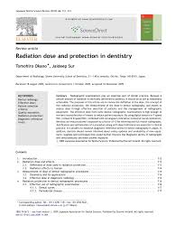 pdf radiation dose and protection in dentistry