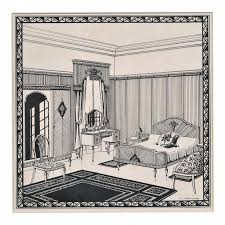 1920 S Matted Art Deco Architectural Interior Design Lithograph 1920s Interior Design Art Deco Interior Art Deco Wallpaper