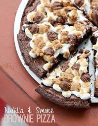 A Year Of Pizza Nutella S More Brownie Pizza Brownie Pizza Dessert Pizza Recipes Tasty Dishes