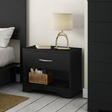 Grab a luxury nightstand or modern bedside table today from one of the best selections here at bloomingdales! Modern Sleek Bedside Table Concealed Storage Open Shelf Wooden Nightstand Black Ebay