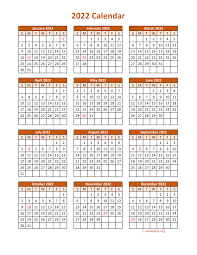 Select the orientation, year, paper size, the. Full Year 2022 Calendar On One Page Wikidates Org