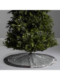 Home furnishings, comforters, bedspreads, area rugs, wall art, curtains. John Lewis Winter Palace Sequin Tree Skirt Silver 125cm At John Lewis Partners