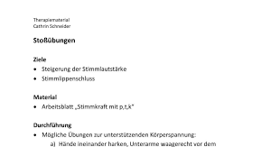 Stossubung Stimme Ubung Logopadie Therapie