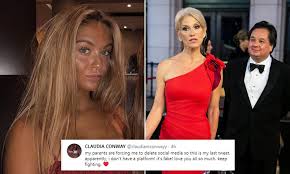 Police have visited the home of kellyanne conway after the former trump adviser allegedly posted a. Kellyanne Conway S Daughter Claudia 15 Posts Last Tweet As Parents Force Her Off Social Media Daily Mail Online