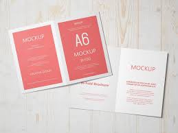 A6 Portrait Greeting Card Mockup Invitation Mockup Greeting Cards Bi Fold Brochure