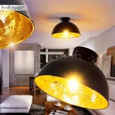 Retro Decken Leuchten Schwarz Gold Wohn Schlaf Zimmer Zimmer Flur Dielen Lampen Lampen Decke Deckenleuchten Design Flur