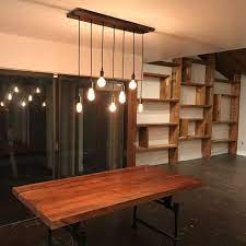 7 Pendant Wood Chandelier Kitchen Island Chandelier Etsy Wood Chandelier Kitchen Island Chandelier Cottage Kitchen Design