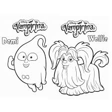 Demi And Wolfie Vampirina Coloring Pages Coloring Pages Disney Alphabet Birthday Party Printables