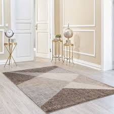 Die mittlere florhöhe und noppendichte machen den teppich casa gleichzeitig weich und strapazierfähig. Kurzflor Teppich Braun Geometrisches Muster My7479j 120x170