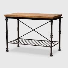 Stark rustic styling plus generous surface space combine in our lancashire wood and metal kitchen cart. Perin Wood Finished Steel Multipurpose Kitchen Island Table Brown Bronze Baxtonstudio Target