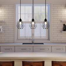 Save space and look great. Eglo Tarbes 31 06 In W 3 Light Matte Black Linear Pendant 94189a The Home Depot Hanging Lights Kitchen Modern Kitchen Lighting Black Pendant Light Kitchen