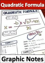 Quadratic Formula Notes Distance Learning Printable Graphic Notes Quadratics Quadratic Formula Middle School Math Resources