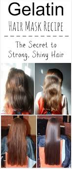 If you've ever heard of whisking eggs and applying them to your hair for natural moisture, gelatin has the same benefits. Gelatin Hair Mask The Secret To Soft Strong Shiny Hair Gelatin Hair Mask Hair Mask Recipe Hair Mask