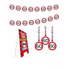 60 Jaar Stopbord Versiering Set Extra Blokker