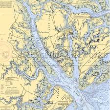 South Carolina Beaufort Broad River Nautical Chart Decor