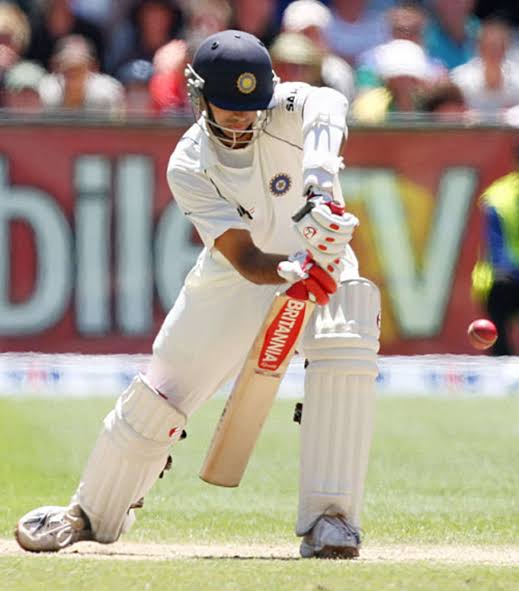 Rahul Dravid plays a defensive shot | Cricinfo.com