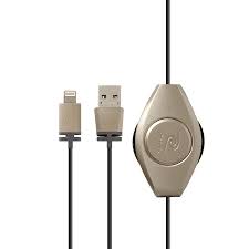Retractable Lightning Cord Lightning Charging Cord Gold Retrak
