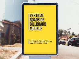 Vertical Street Billboard Mockup Free Mockup Billboard Mockup Outdoor Advertising Billboard