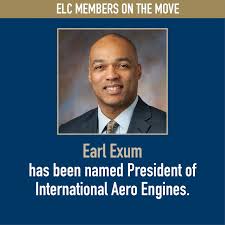 Congratulations to #ELCMember Earl Exum, who was named President of  International Aero Engines. #ELCMembersOnTheMove #BlackExecutive