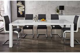 Vous succomberez rapidement au style moderne et original de cette table de salle � manger. Table A Manger Blanc Laque De Design Extensible 120 200cm