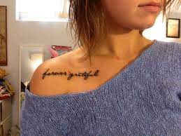 Forever grateful tattoo rate 1000s of pictures of tattoos, submit your own tattoo picture or just rate others. Forever Grateful Tattoos Shoulder Collarbone Forever Grateful Tattoo Tattoos Shoulder Tattoo