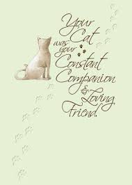Cat Paw Prints Sympathy Card By Cat 3 25 Front Of Card Reads Your Cat Was Your Constant Companion And Loving Friend Pet Sympathy Cat Sympathy Animal Poems