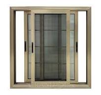 Champagne aluminum sliding window