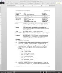 Chart Of Accounts Procedure G A101