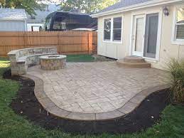 Exactly What I Want Concrete Patio With Fire Pit And Sitting Wall Concrete Patio Designs Small Backyard Patio Patio Trends